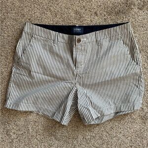 Navy and White Striped Shorts